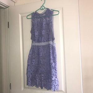 Lilac colored crochet lace dress